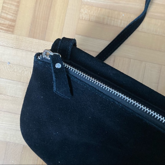Urban Outfitters double pouch black suede cross body bag / purse - Picture 13 of 16